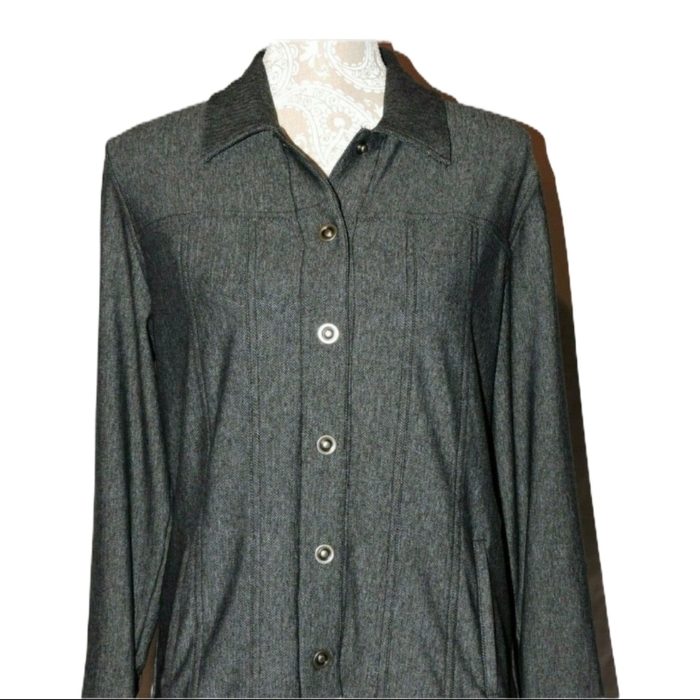 Additions by Chicos 1 Lighweight Gray Jacket 8